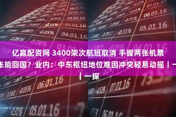 亿赢配资网 3400架次航班取消 手握两张机票哪张能回国？业内：中东枢纽地位难因冲突轻易动摇｜一探